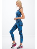 Blue leggings with black patterns H0060 - Online store - Boutique